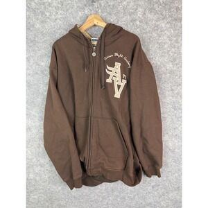 Vintage Y2K Hoodie Mens 2XL Avirex Spellout Skater Grunge Hiphop Graphic Flight